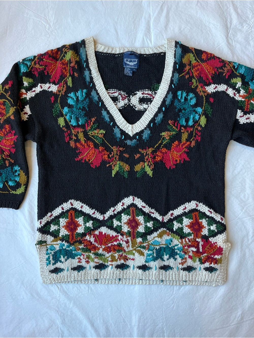 Vintage Best American Clothing Co. Hand Knit Sweater Fall